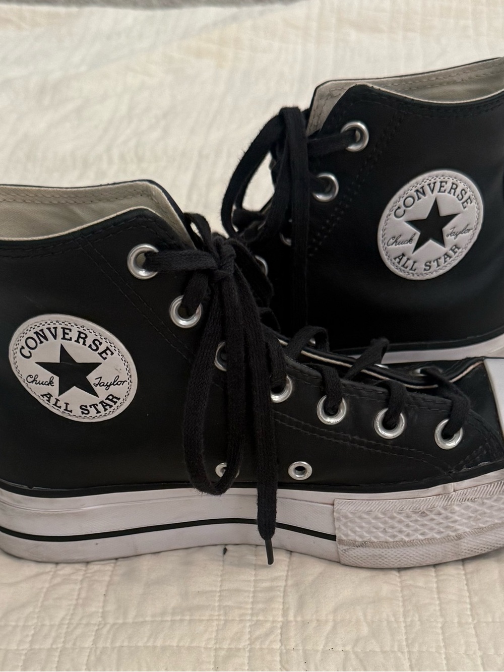 Converse Black High-Top All Star Platform Sneakers
